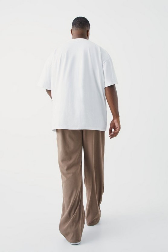 Plus gerippte Ottoman Jogginghose mit geradem Bein