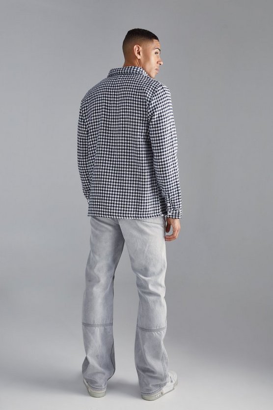 Langärmliges Oversize Jacquard-Overshirt