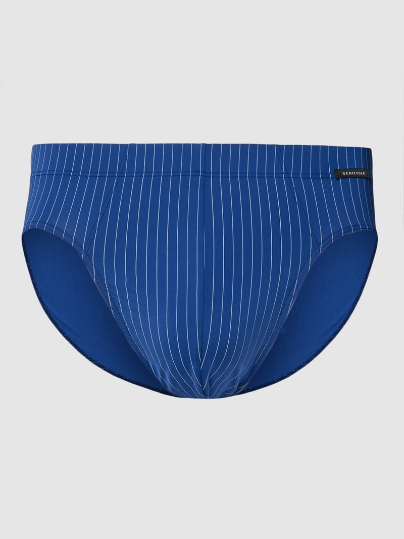 Slip mit Streifenmuster und Label-Detail in royalblau