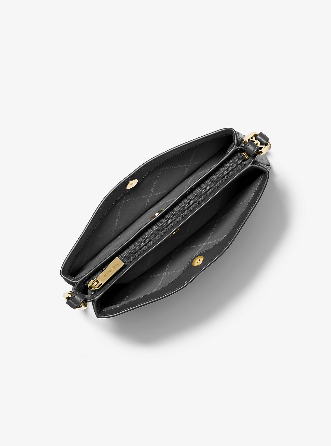 Borsa a tracolla media Trisha in pelle martellata - NERA
