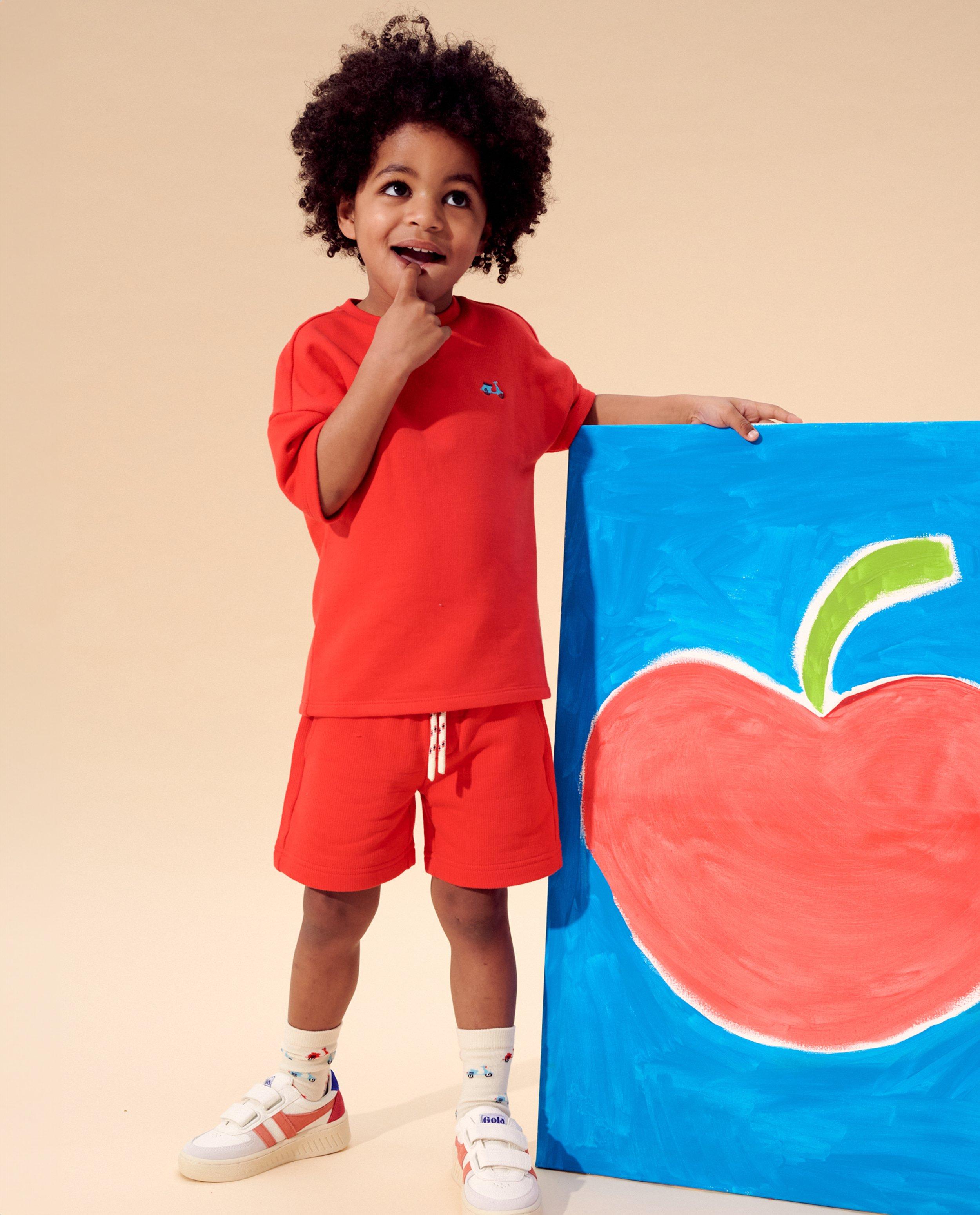 Kidz Nation Piros rövidnadrág finom bordázattal, piros