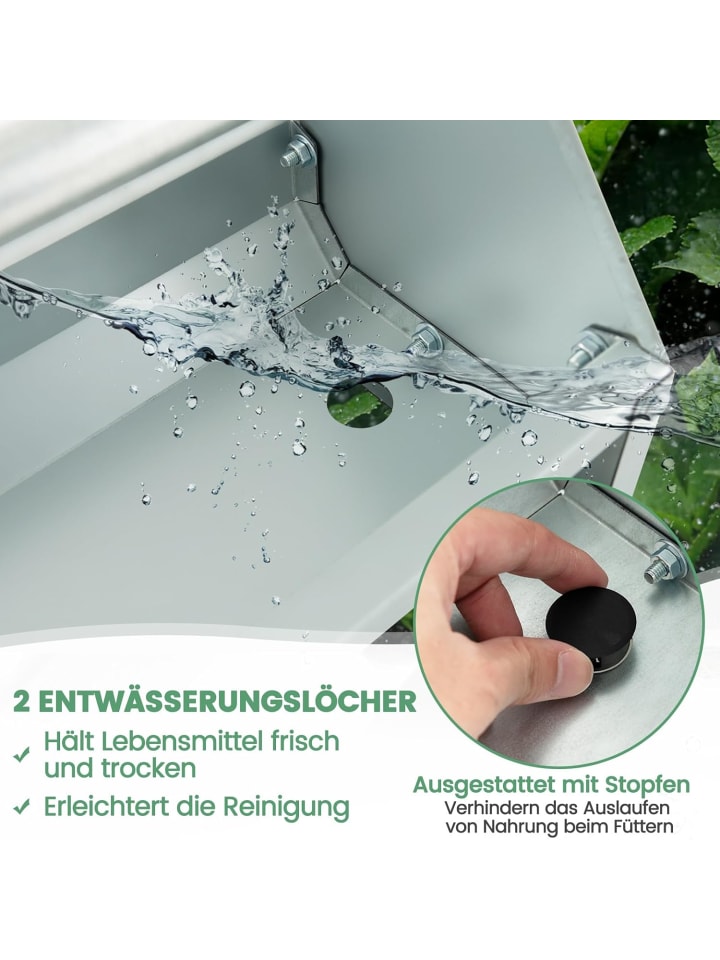 COSTWAY Futtertrog 15 L für 12 Hühner in Silber günstig kaufen onesize