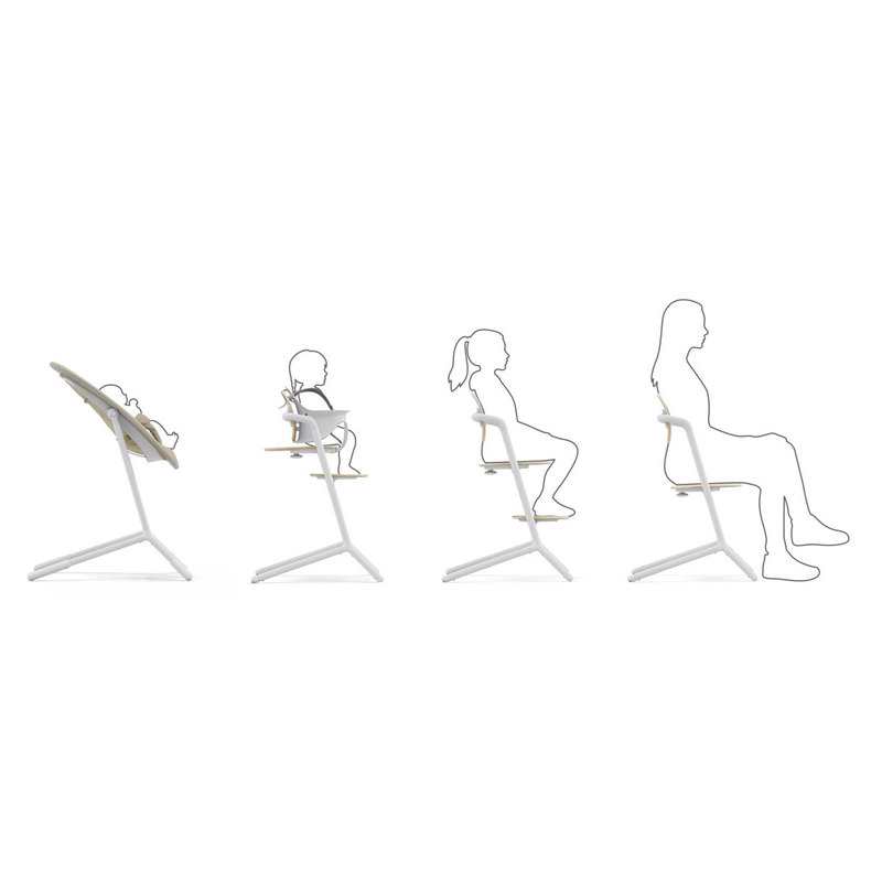 Chaise haute Lemo 2 blanc sable 4 en 1 Cybex