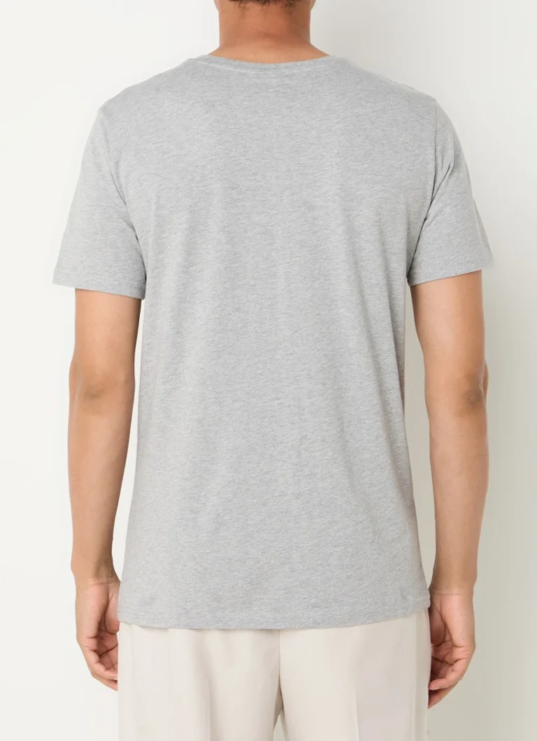 Tricou Les Deux Camden cu imprimeu heather și logo brodat.