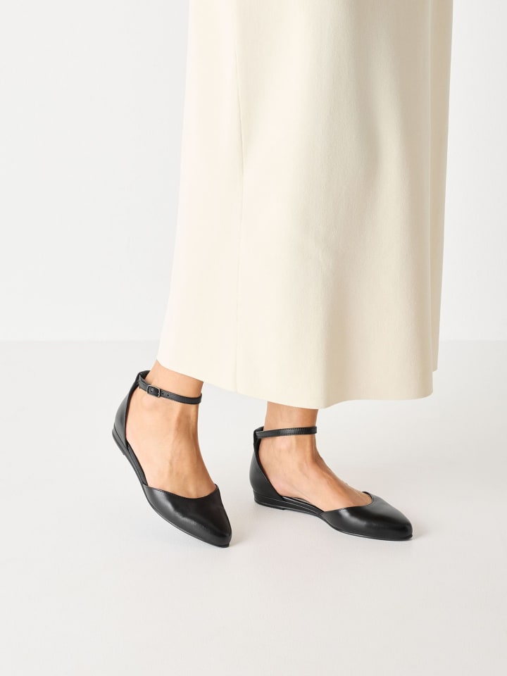 Tamaris Ballerina in BLACK LEATHER günstig kaufen