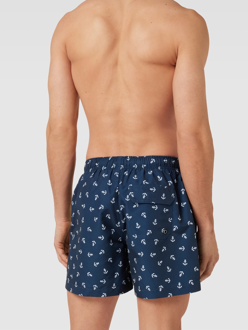 Badehose mit Allover-Muster in marineblau