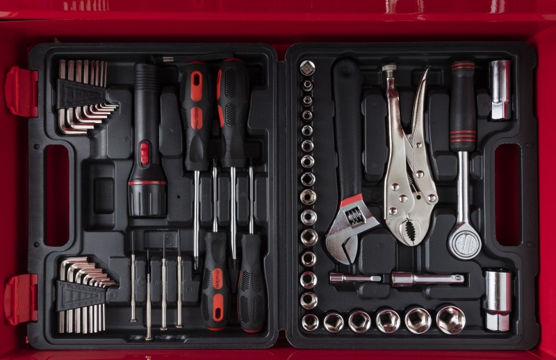 WOLFGANG TOOLS WOLFGANG Metall-Trolley 92-teilig Rot