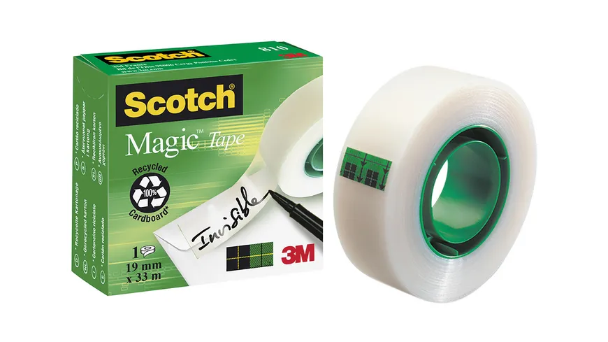 Scotch Klebeband Magic 810 unsichtbar und beschriftbar 33 m transparent