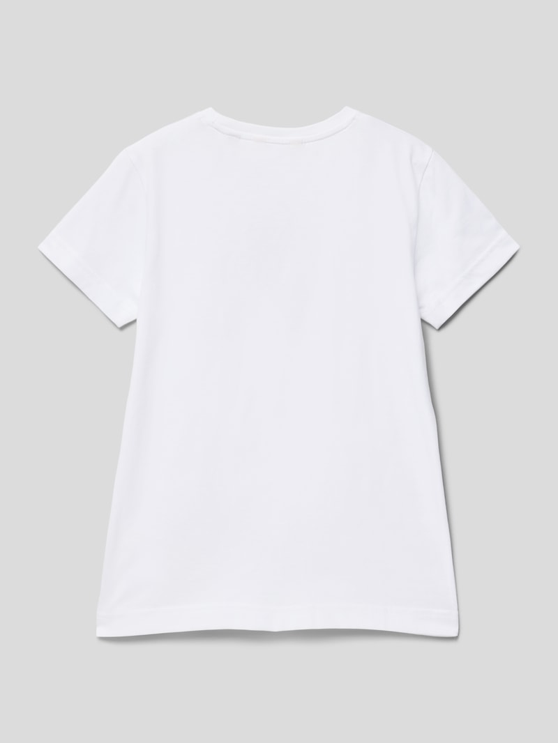 T-Shirt mit Label-Stitching Modell 'TONAL' in weiß