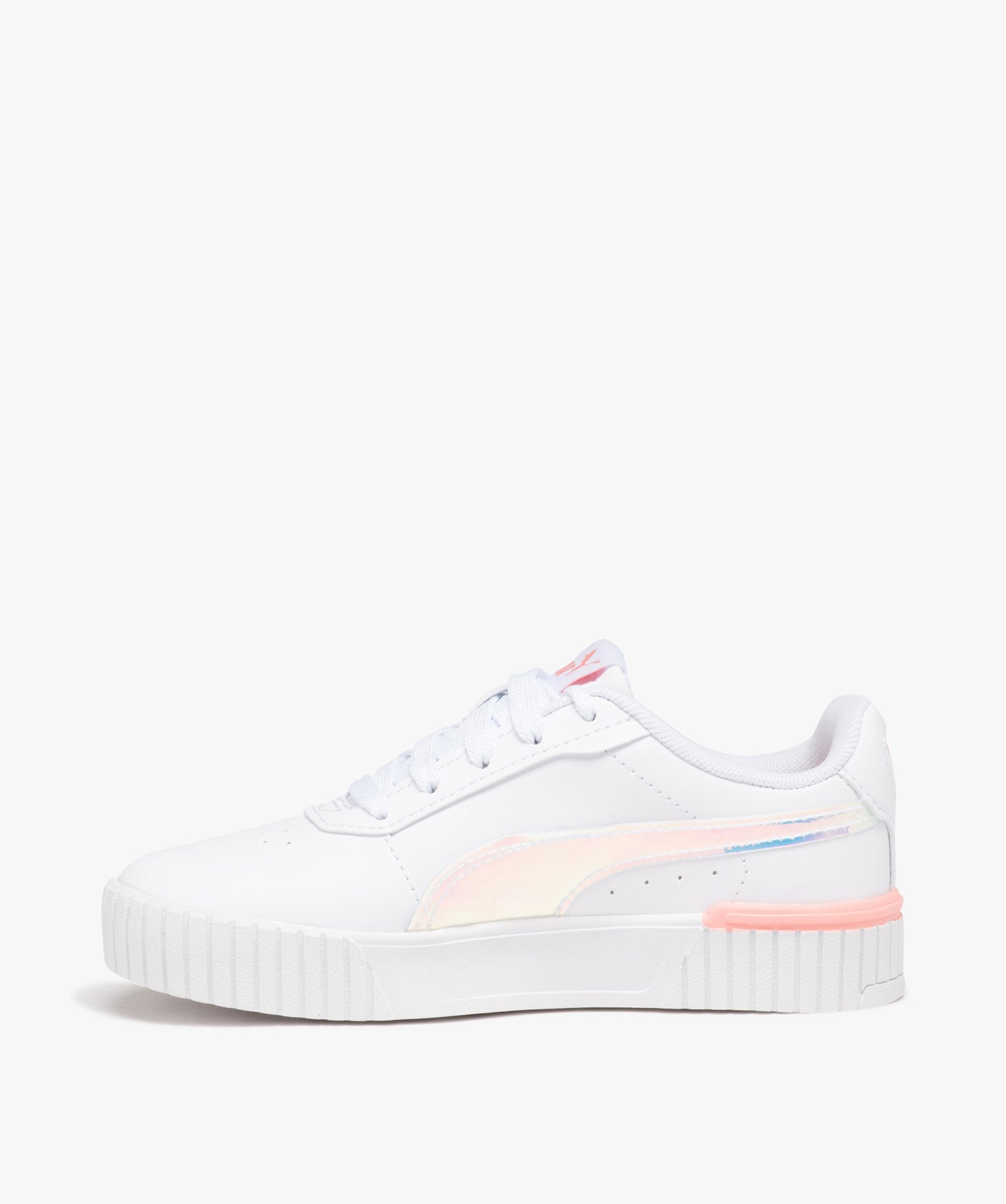 Baskets fille unies à lacets avec détails métallisés - Puma blanc | GEMO
