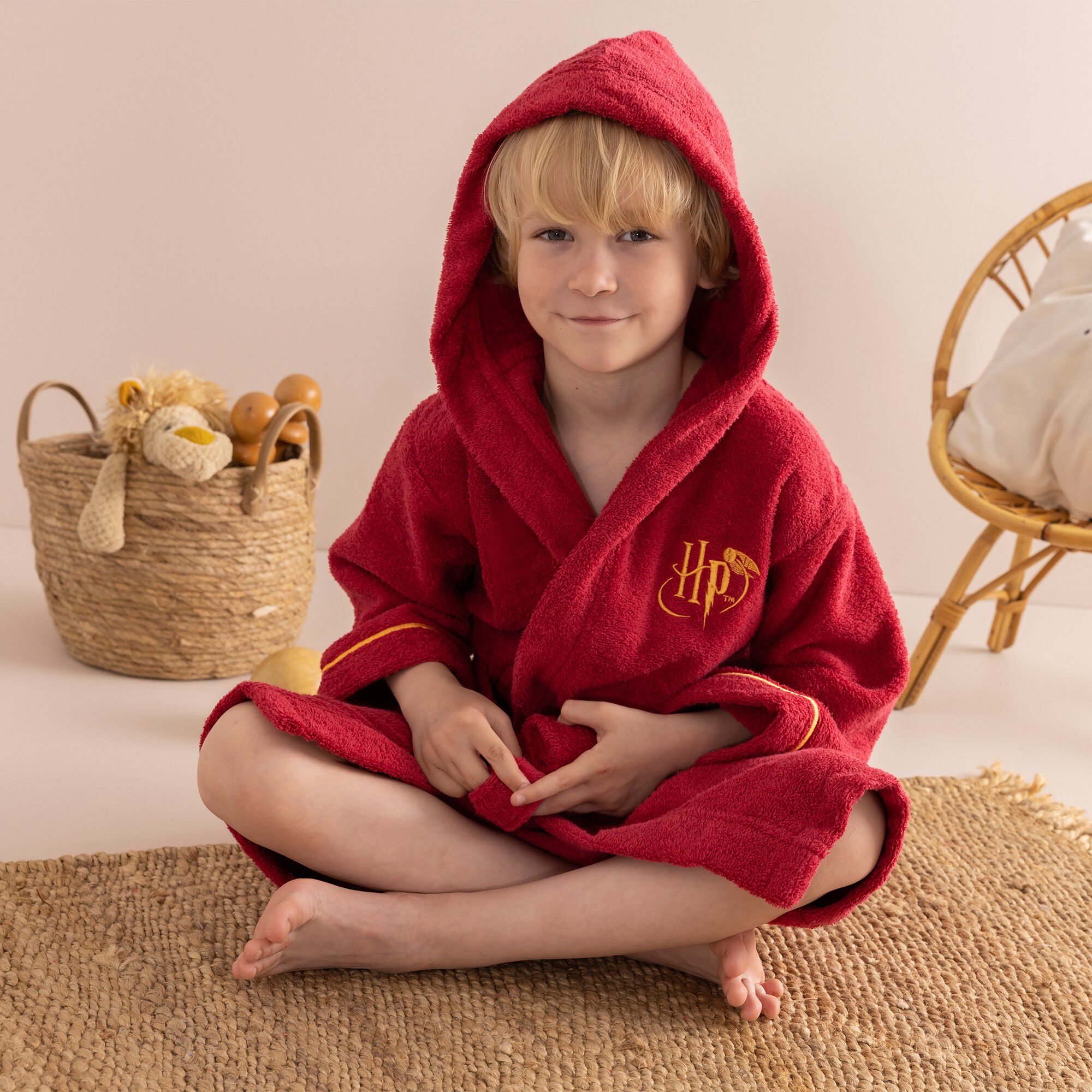 Peignoir enfant à capuche Harry Potter éponge coton