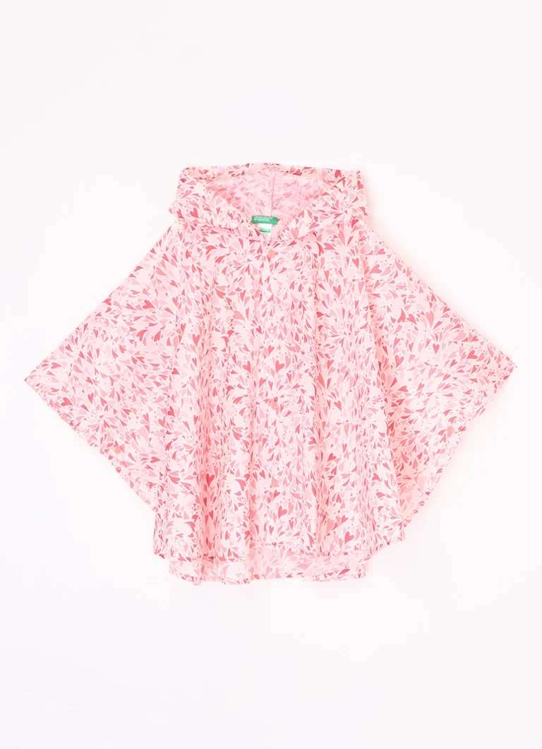 Poncho impermeabil cu imprimeu Benetton