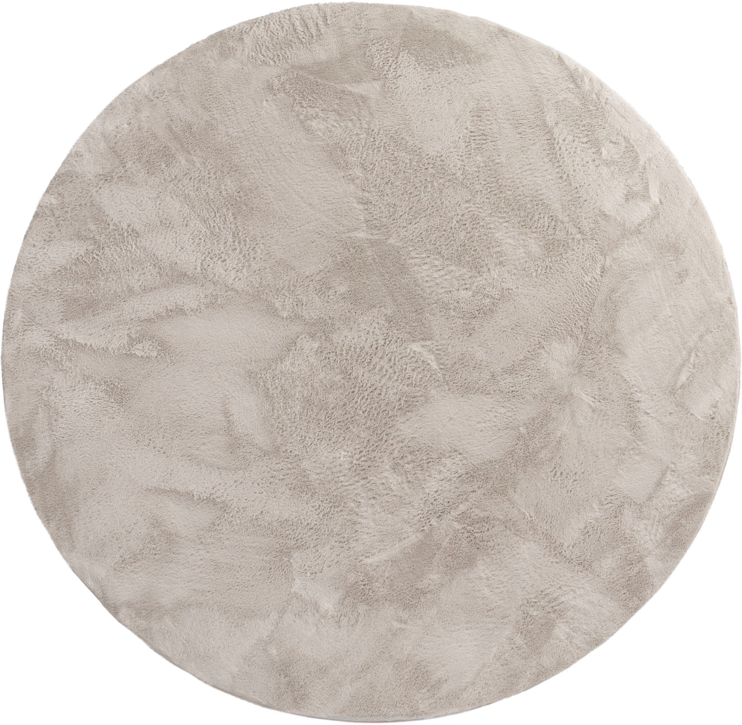 Fellteppich Kunstfell Soft 380, Paco Home, rund, Höhe: 19 mm, Langflor, Kuschelteppich - besonders weich, Uni-Farben