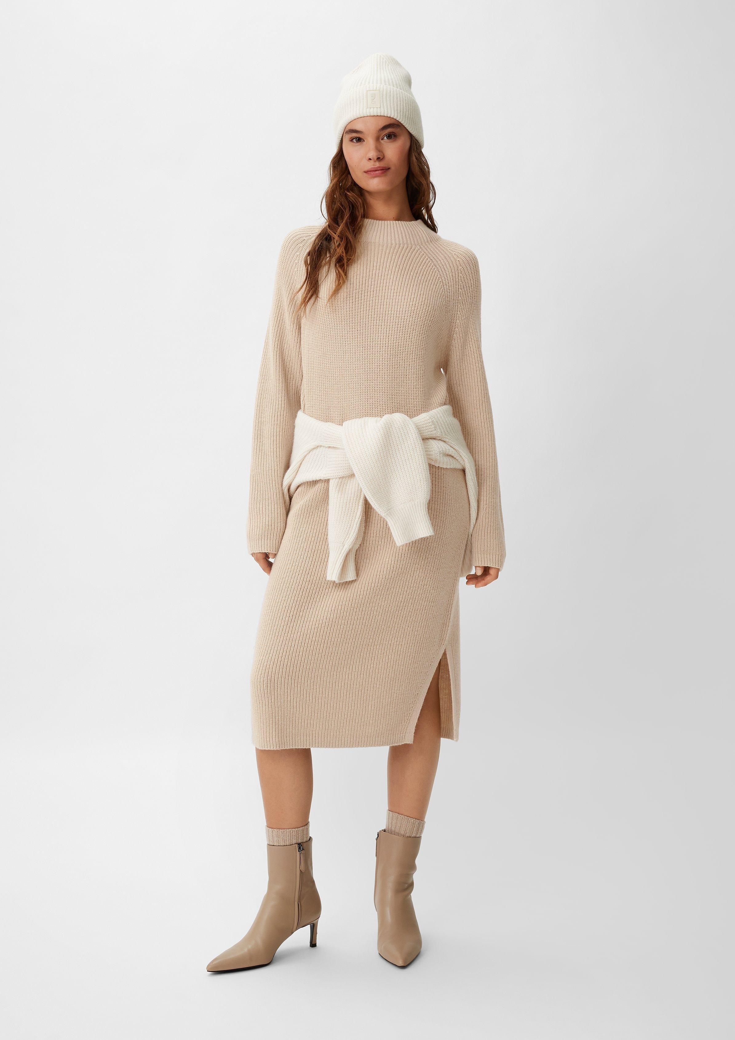 Strickkleid aus Wollmix - beige