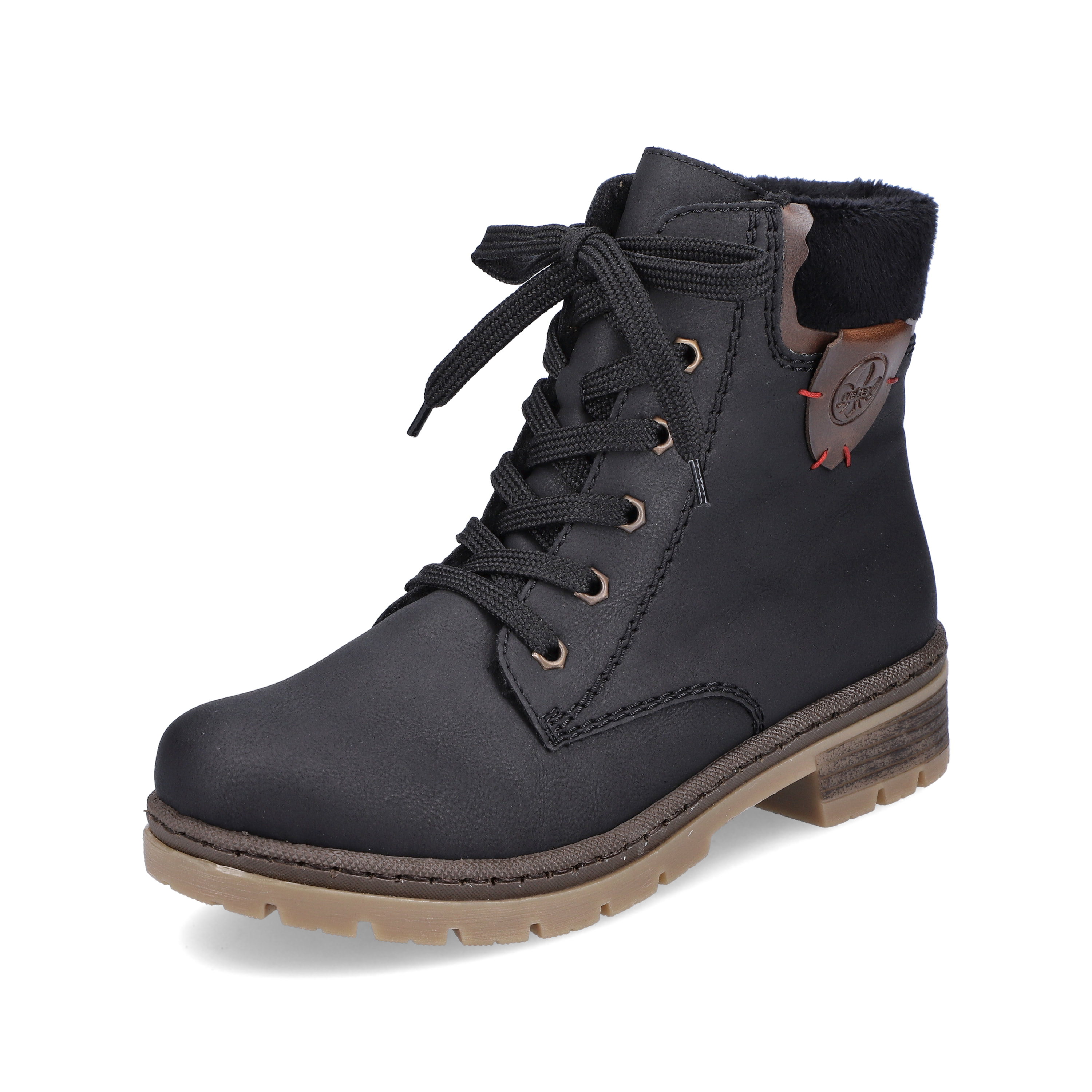 Rieker Damen Schnürstiefel graphitschwarz