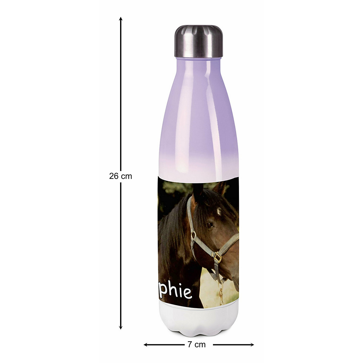 Edelstahl Kinder Thermoflasche / Trinkflasche bunt Pferd Orignial Spülmaschinenfest, Auslaufsicher, Bruchfest, Doppelwandig, Für Heißgetränke geeignet, Mit Deckel, Isoliert