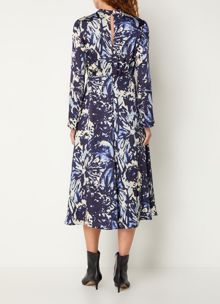 Rochie-tunică midi din satin cu imprimeu floral Whistles Dazzled