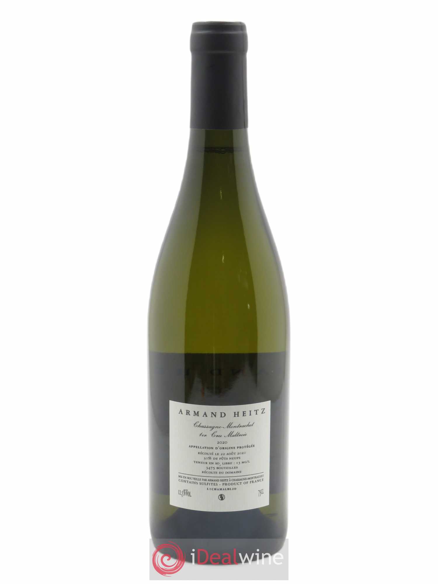 Chassagne-Montrachet 1er Cru La Maltroie Armand Heitz  2020 - Lot de 1 Bouteille