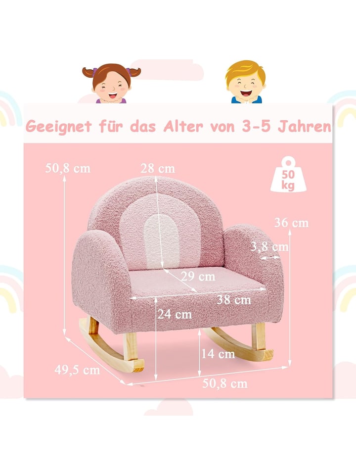 COSTWAY Kindersessel in Rosa günstig kaufen 49 cm