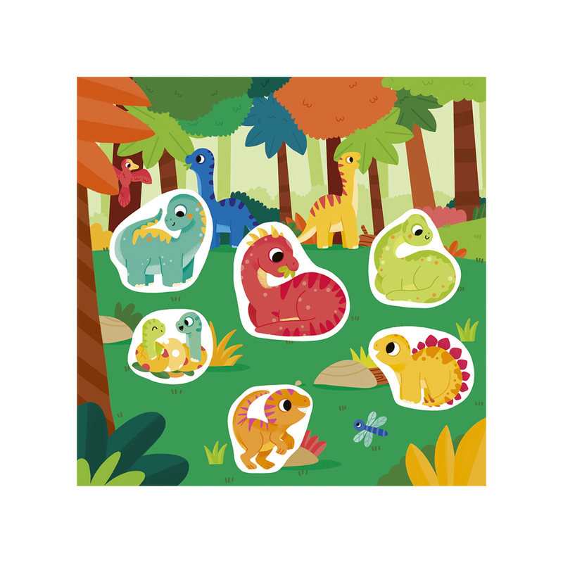 Pochette Stickers épais Dinosaures - Gründ
