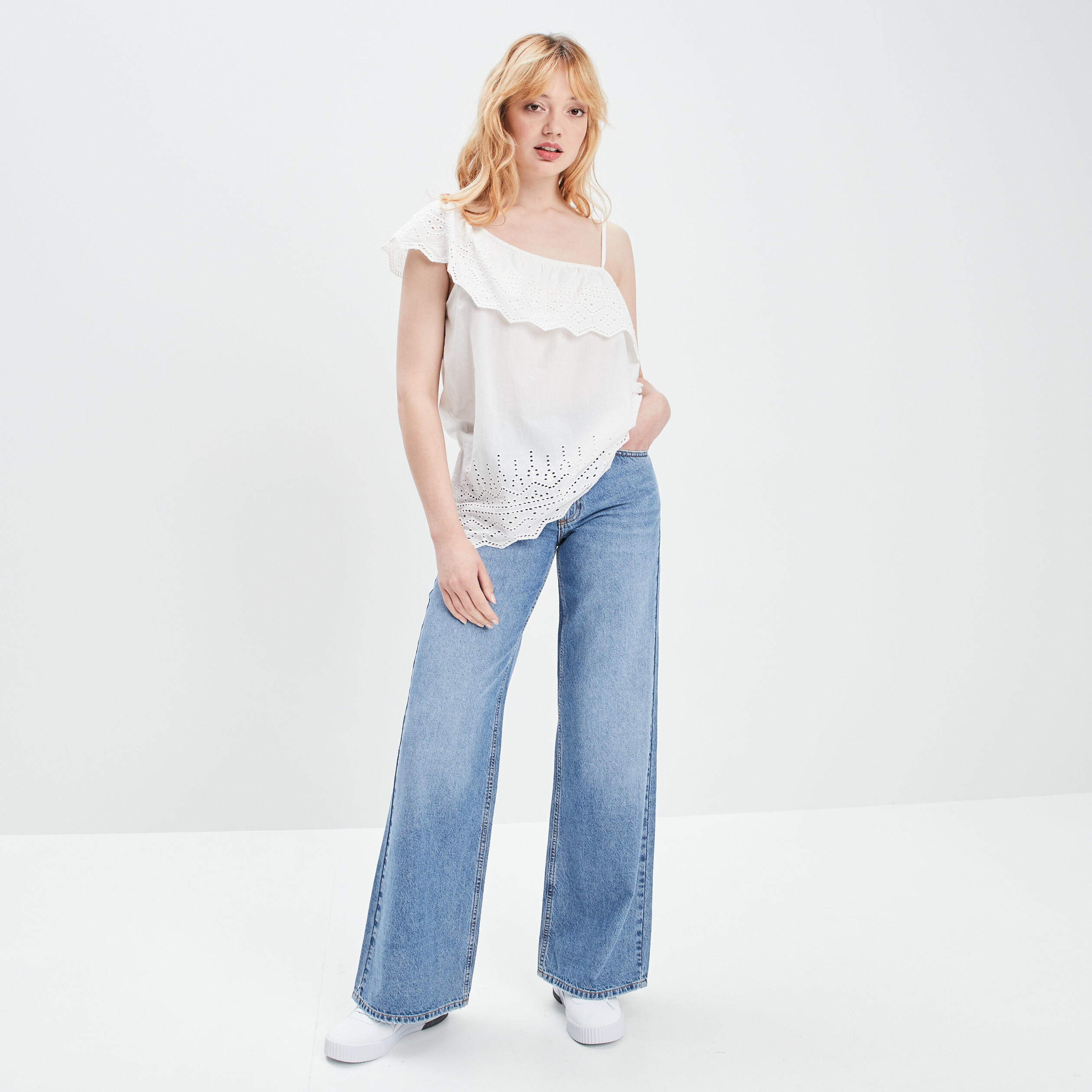 Blouse asymétrique ivoire femme | La Halle
