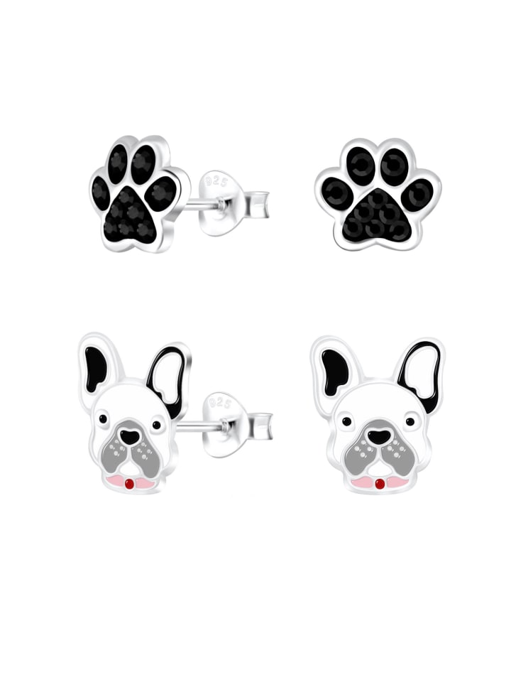 Alexander York Ohrstecker-Set HUND UND PFOTE in 925 Sterling Silber, 4-tlg. günstig kaufen onesize