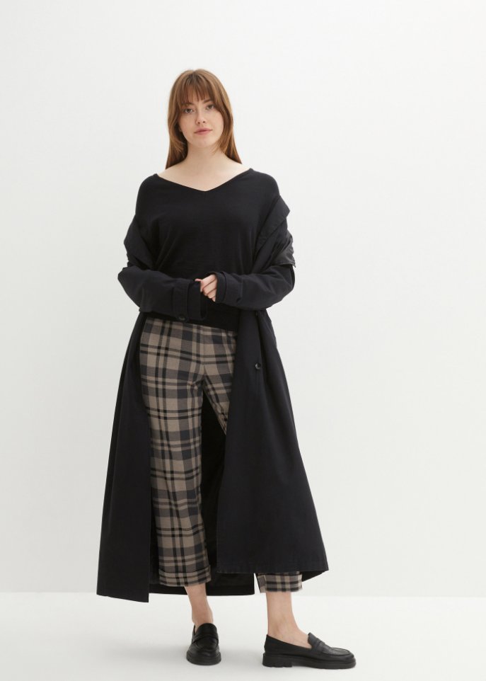 Leichter Strickpullover mit V-Ausschnitt aus Baumwolle