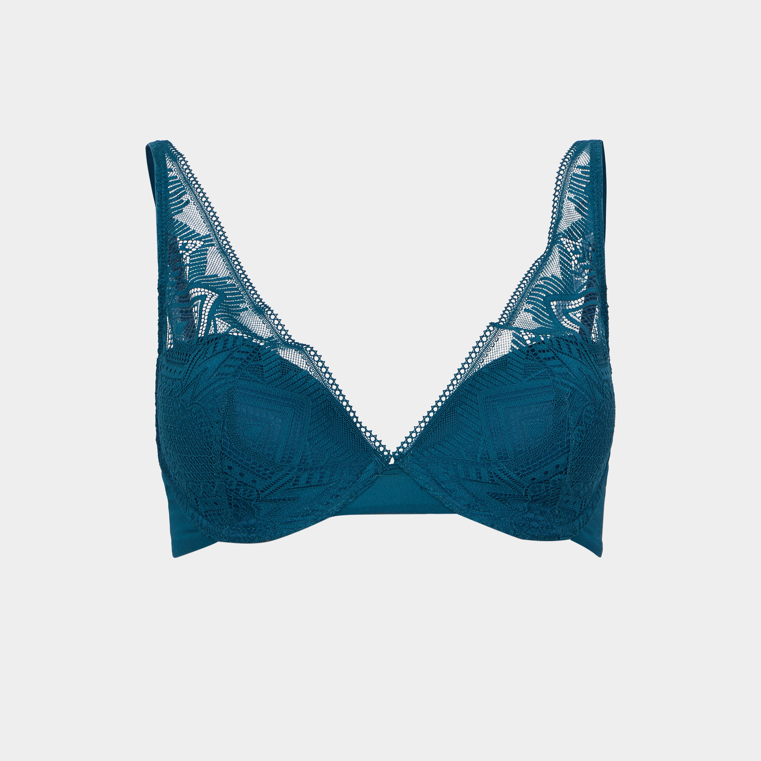 Soutien-gorge foulard dentelle à coques bleu canard femme | La Halle