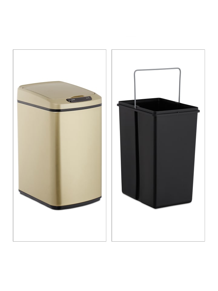 relaxdays Sensor Mülleimer in Gold - 12 l günstig kaufen onesize