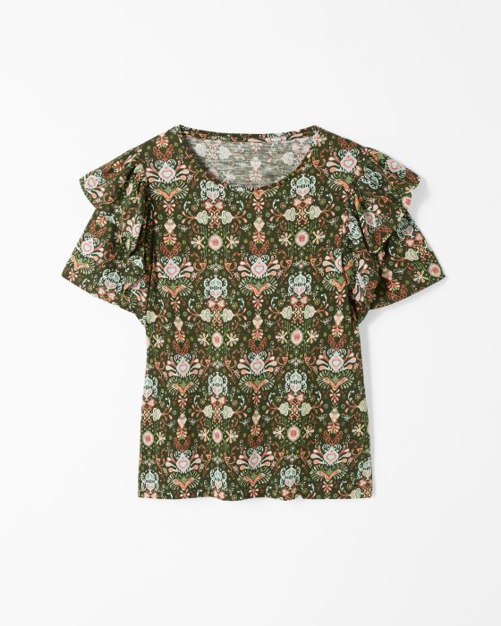 Tee-shirt manches papillon volantées