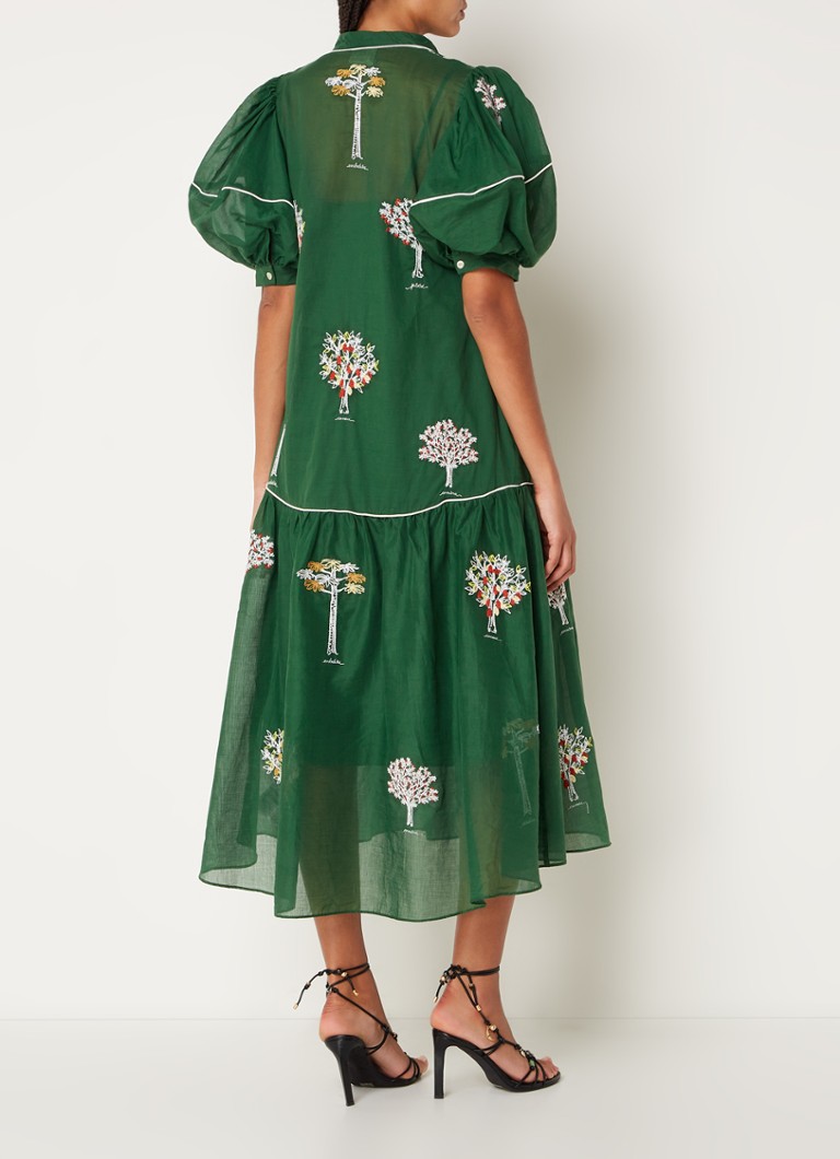 Robe tunique midi Farm Rio à imprimé feuilles et poches latérales