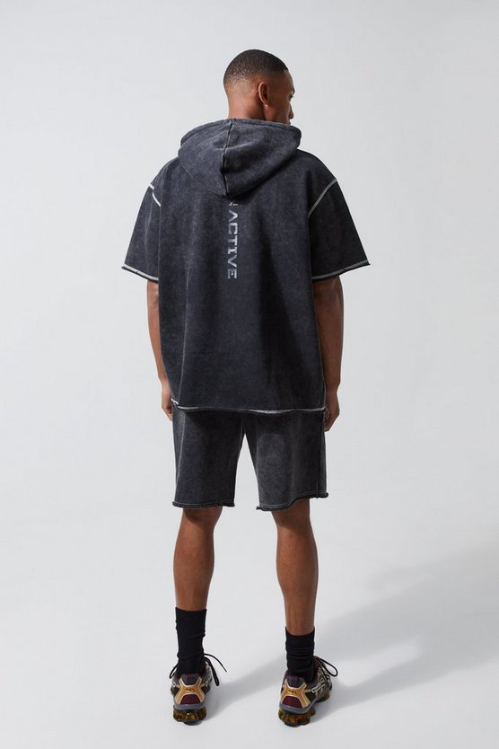 Active Oversize Hoodie mit Acid-Waschung