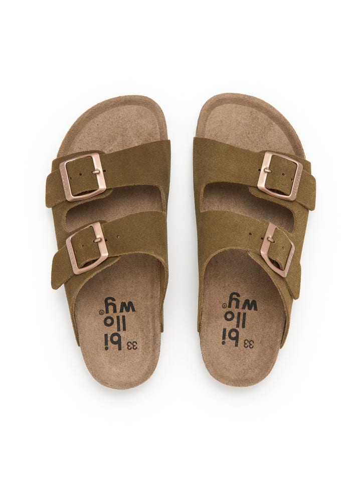billowy Pantoletten  in khaki günstig kaufen