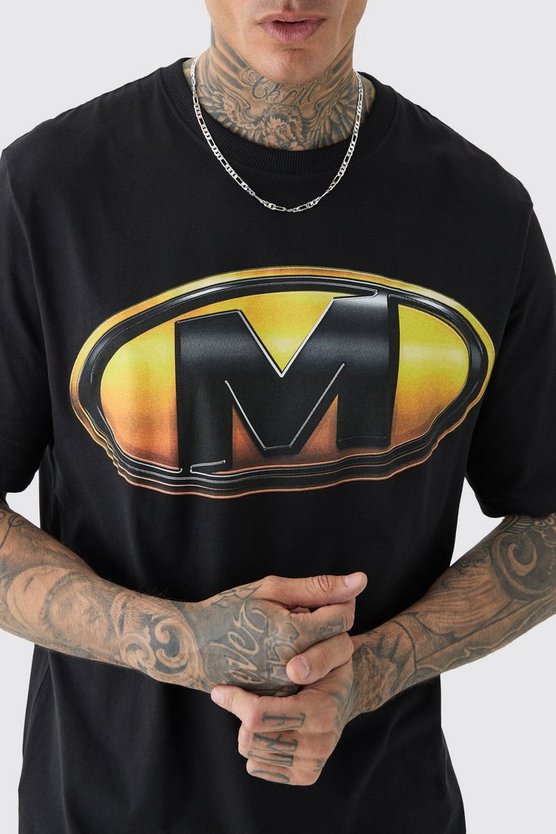 Tall T-Shirt mit M Logo-Print
