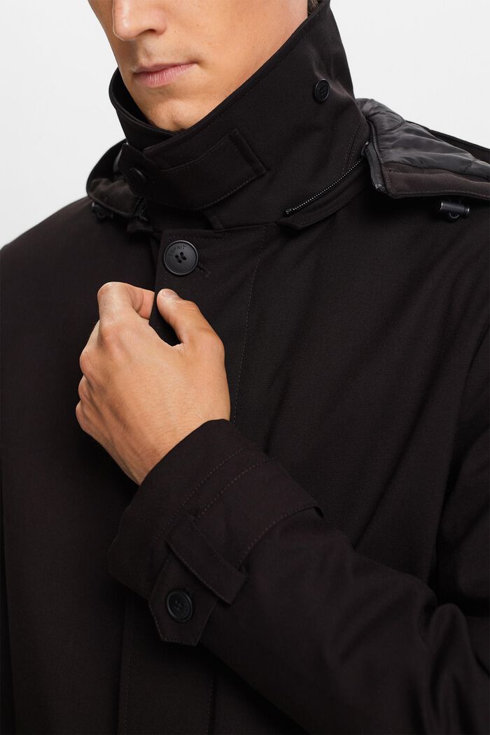 Recycelt: Wattierter Mac Coat mit flexibler Kapuze