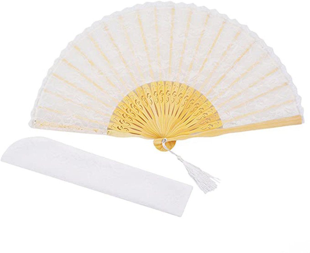 SCHUTA Handfächer Handfächer für Damen, handgefertigt,Spitze,faltbar