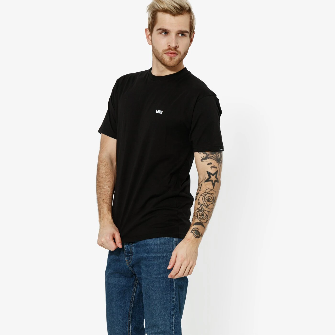 VANS T-SHIRT MN LEFT CHEST LOGO SCHWARZ Schwarz