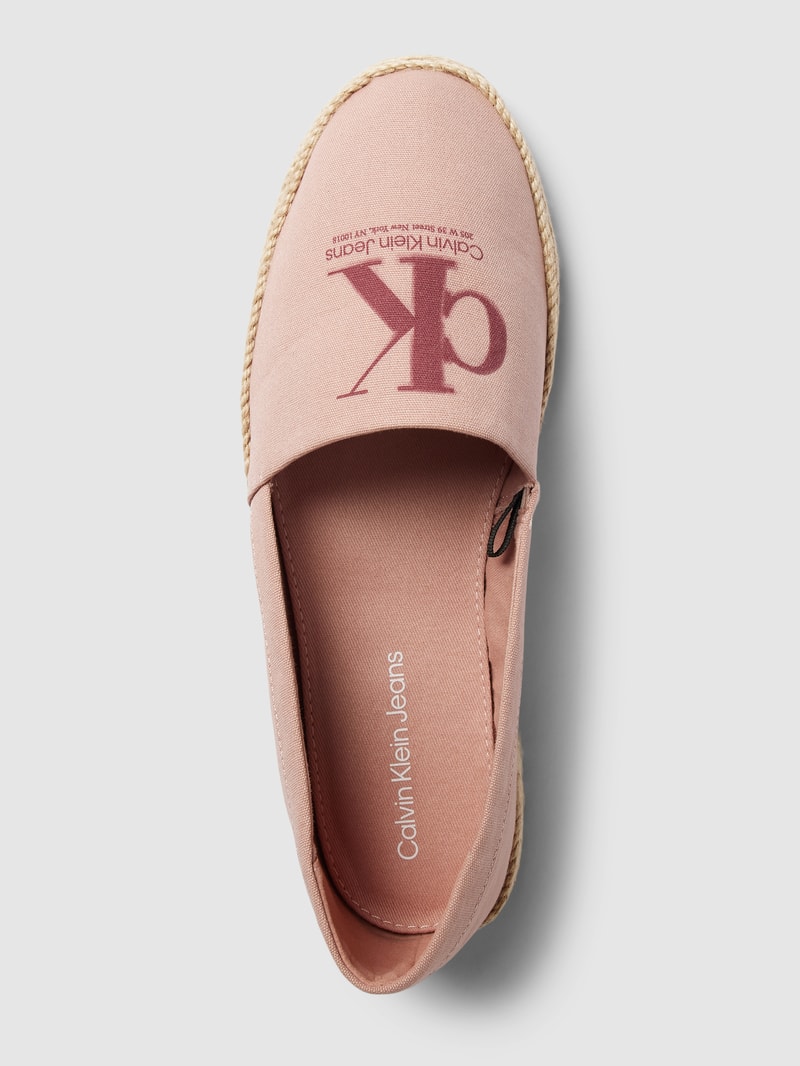 Espadrilles mit Label-Detail Modell 'MONO' in hellrosa