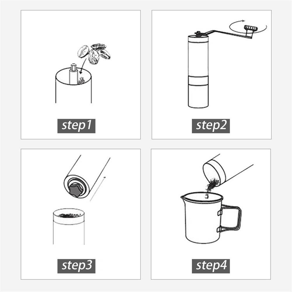 Intirilife Kaffeemühle, Kaffeemühle Manuelle Mühle zum Mahlen von Kaffee Hand Espressomühle