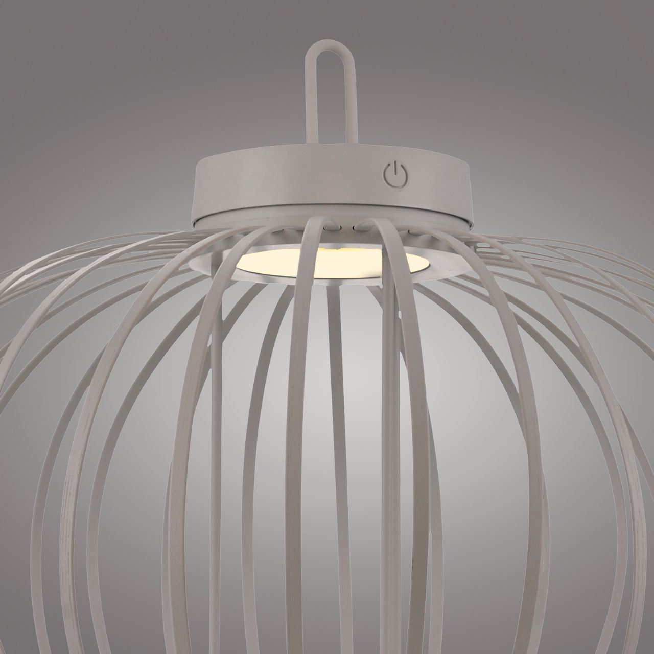 JUST LIGHT Akku Pendelleuchte AKUBA, 1x LED-Board/1,50Watt/2700Kelvin, IP44, Greige