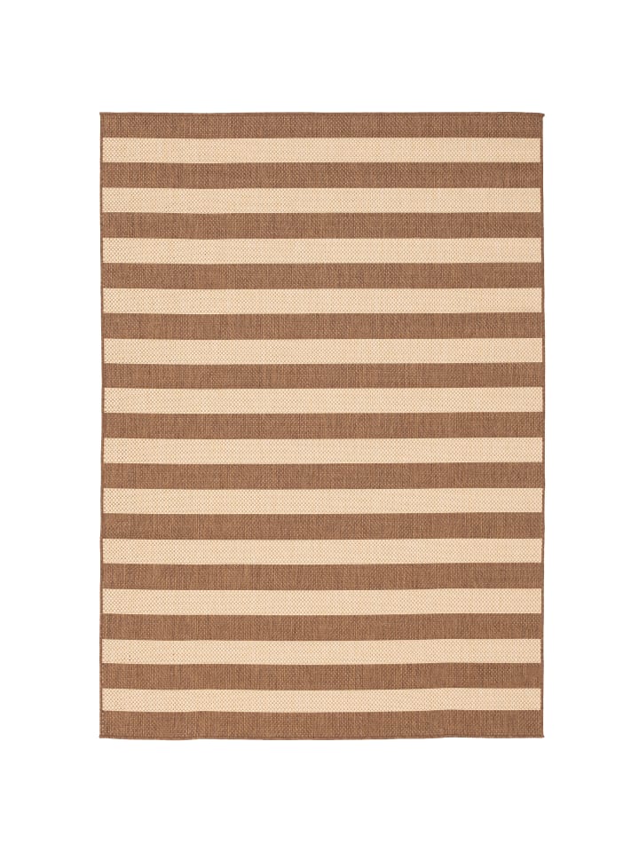 Pergamon In & Outdoor Teppich Flachgewebe Valencia Streifen in Beige günstig kaufen