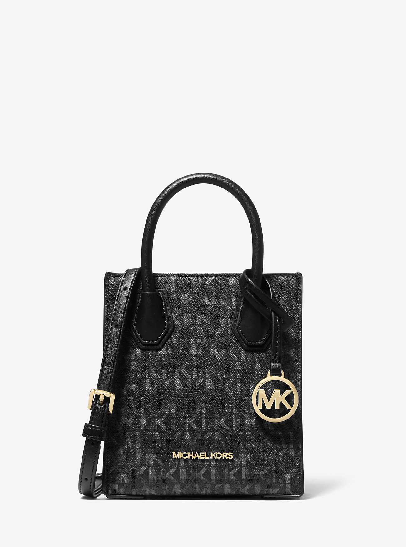 Mercer ekstra liten crossbody-veske med logo og skinn – SVART