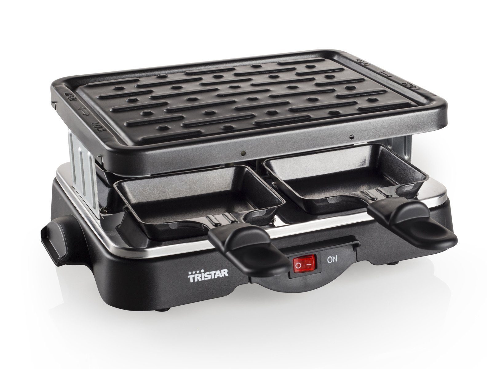 Tristar Raclette, 500 W, Mini elektrischer Tischgrill eckig für 2-4 Personen, Raclet Gerät