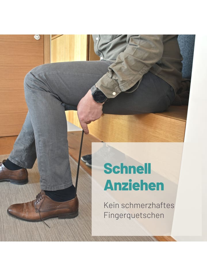 D&D Living Design Schuhlöffel 45 cm extra stabil - Schuhanzieher Edelstahl in Schwarz in Schwarz günstig kaufen onesize