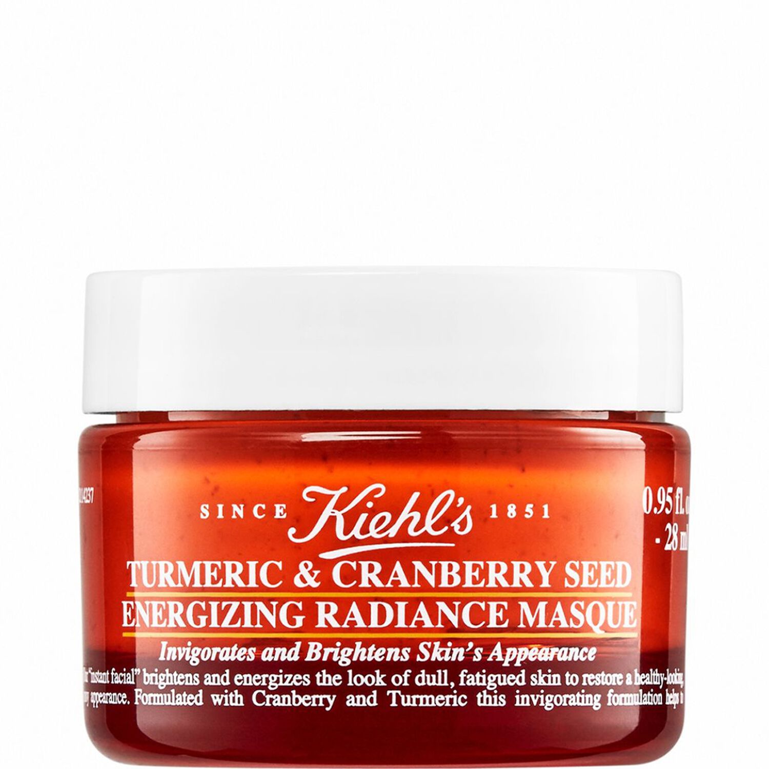 kiehl's Turmeric & Cranberry Seed Energizing Radiance Masque Masque exfoliant éclat instantané à base de curcuma et cranberry 28 ml