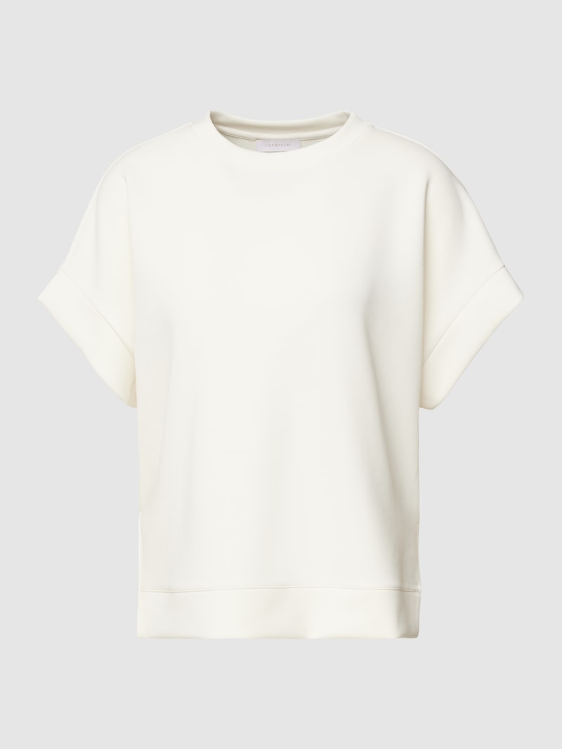 Sweatshirt mit Rundhalsausschnitt in offwhite