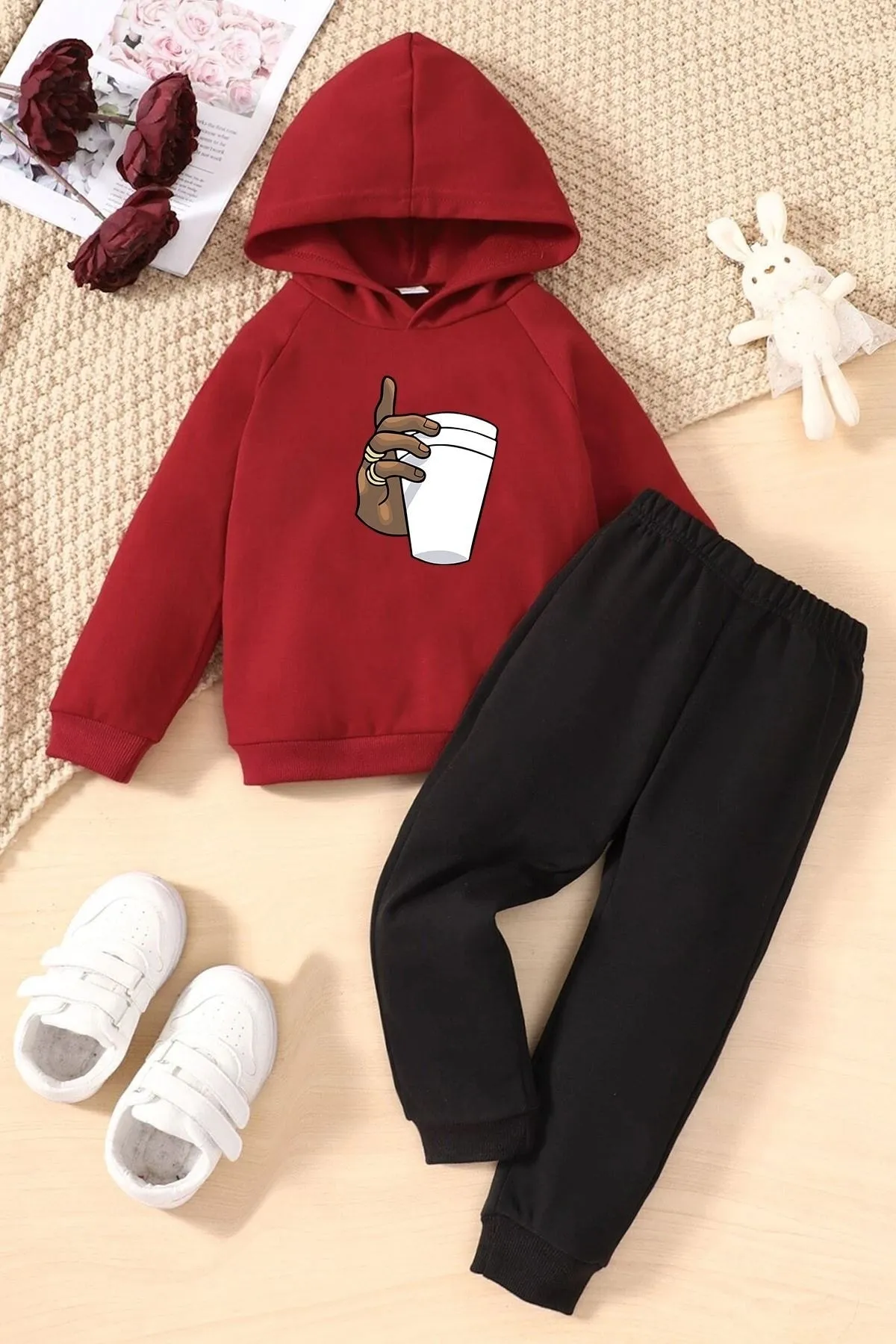 uyguntarz  Tupac Kaffee-Trainingsanzug-Set für Kinder