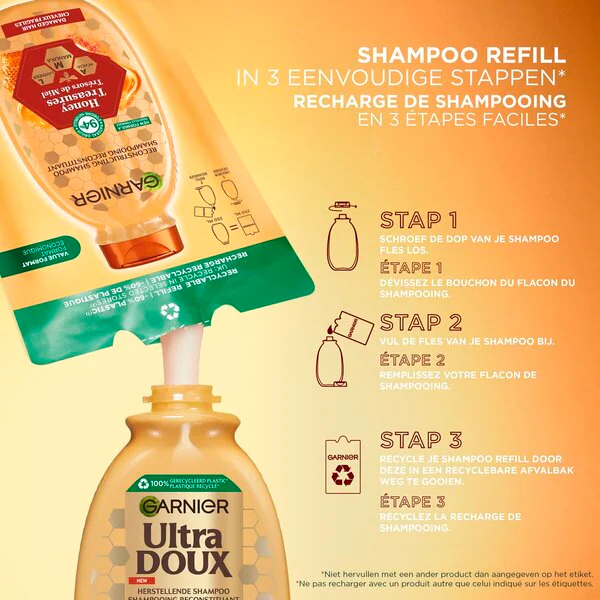 Garnier Loving Blends Honing Goud sampon utántöltő 250ml
