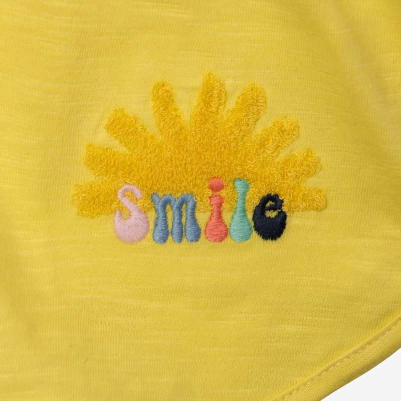 Combi short fille bretelles rayées jaune Catimini