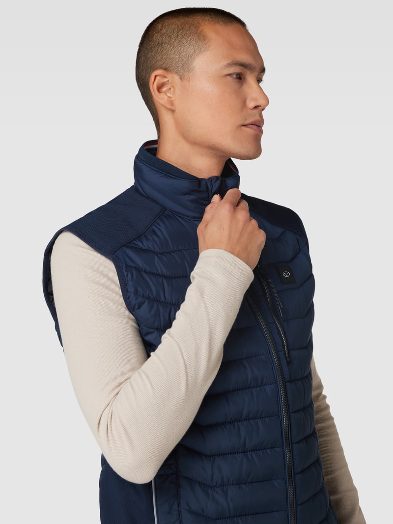 Steppweste mit Label-Detail in marineblau